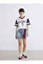 White V-Neck Mickey Mouse Printed Oversized Women's T-Shirt - 2