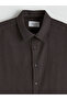 Brown Regular Fit Long Sleeve Gabardine Men's Shirt from Plus-Store - 6
