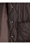 Brown Mock Neck Quilted Oversized Women's Puffer Vest - 6