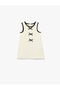 Sleeveless Crew Neck Tweed Gilet Dress with Bow Detail