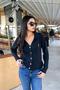 Original Brand Gold Button Detail Cardigan - Navy Blue Navy Blue - 4