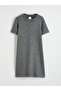 Rmz Farkiyla Anthracite Crew Neck Stone Mini Knit Dress - 5