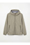Khaki Standard Fit Hooded Men's Raincoat - 7