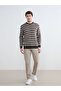 Anthracite bicycle collar patterned men's knit sweater from gülis store - 2