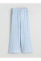 Lcw Kids Blue Textured Girls' Trousers with Elastic Waist