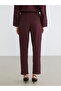 Brown Elastic Waist Textured Carrot Cut Women's Trousers (S6) - 4