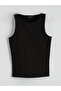 Black Crew Neck Women's Tank Top (S6) - 5
