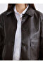 Nevavm Shirt Collar Women's Leather Look Jacket with a Difference - 7