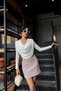 Noa Noa Shoulder Pleated Detail Drape Collar Blouse - Ecru Ekru - 3
