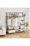 Large Capacity Rolling Garment Rack, Metal Clothes Rail with Shelves and Caster Wheels, Practical Wa - 3