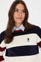 Women's Navy Blue Crew Neck Sweater 50308905-Vr033 - 2