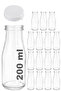 200 ml Transparent Milk, Ayran, Water, Lemonade Bottle 200 Cc Tear-Off Lock Cap Glass Bottle 15 Pieces