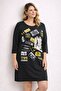 Women's Plus Size Smoked, Printed Detailed, Side Pocket Tunic Dress 65N39366