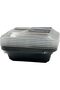 Black Base Rectangular Food Containers with Lids – 5 Pack | 12 oz | Reusable, Microwave & Freezer - 2