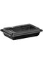 Black Base Rectangular Food Containers with Lids – 28 oz | 5 Pack | BPA-Free Meal Prep Containers - 7