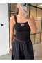 Double Strap Terry Tank Top Black - 2