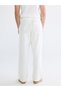Ecru Comfortable Fit Linen Look Men's Trousers - 4