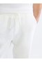 Ecru Comfortable Fit Linen Look Men's Trousers - 3