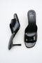 Women's Heeled Sandals Black Patent Leather - 3