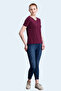 Pericas Women's V-Neck Plum T-Shirt - 7