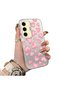 Samsung Galaxy S24 Fe Compatible Hard Acrylic Back Silicone Edge Lens Protection Case Heart Pattern