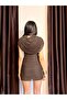 Women's Tulle Cape Detailed Gathered Mini Dress - 4