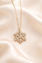 Stainless Steel Snowflake Pendant |   Gold Color |   Zircon Stone, Tarnish-Resistant, Rust-Proof, Water-Resistant - 2