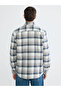 Giyçık Store Ecru Regular Fit Plaid Men's Gabardine Shirt - 4