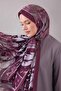 Purple Geometric Pattern Moos Chrep Shawl - 3