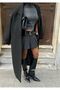 Women's Anthracite Pleated Mini Skirt with Shorts Yel221797 - 6