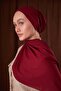 Vişne Düz Luna Cotton Shawl - 3