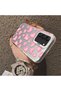 Samsung Galaxy S22 Compatible Hard Acrylic Back Silicone Edge Lens Protection Case Heart Pattern - 3