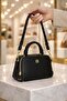 Women's Black Mini Shoulder and Hand Bag, Zippered, with Strap, Daily Use Bag - 4