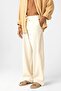 Elastic waist baggy fit linen trousers beige - 2