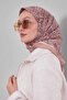 Latte Mini Leaf Pattern Silk Coton Scarf - 2