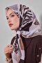 وشاح من القطن الحريري بنمط الفهد بحافة بيج - 2