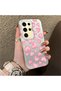 Samsung Galaxy S24 Ultra Compatible Hard Acrylic Back Silicone Edge Lens Protection Case Heart Pattern - 4