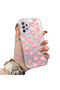 Samsung Galaxy A72 Compatible Hard Acrylic Back Silicone Edge Lens Protection Case Heart Pattern