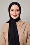 Black Viscose Modal Plain Shawl - 3
