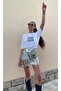 Pinterest Girl Oversized White T-Shirt with Printed Text - 2