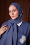 Denim Blue Plain Luna Cotton Shawl - 3
