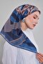 وشاح من الحرير والقطن بنمط خرز النيلي - 3