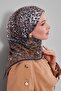 Mustard Mixed Leopard Pattern Silk Coton Scarf - 3