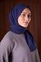 Navy Blue Plain Luna Cotton Shawl - 4