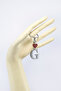 Red Shiny Heart Silver Color Metal Letter g Keychain / Tiny Bag Ornament - 4