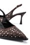 Black Stone Detailed Women's Evening Dress Heeled Shoes - 3