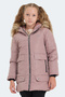Camelia Girls' Hooded Powder Coat & Jacket