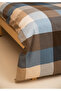 Lazy 100% Cotton Single Duvet Cover Set 160X220Cm Coffee Indigo - 3