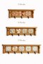 Natural Stone Decorated Wooden Wall Organizer with 4 Hangers – Entryway Hallway Key Holder, Kitchen and Bathroom Wall Shelf - 8