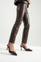 Women's Buckle Detailed Heeled Shoes Bitter Brown Patent Leather - 4
